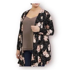 TORRID SUPER SOFT FIT AND FLARE FLORAL CARDIGAN HI-LO WOMEN PLUS SIZE 3X…
